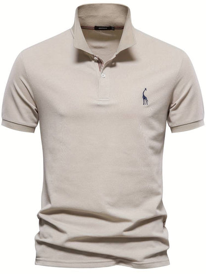 Atmungsaktive Baumwolle | figurbetonter Schnitt | 1 kaufen 1 gratis | Poloshirt-Beige-S-Luzern Mode