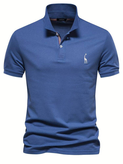 Atmungsaktive Baumwolle | figurbetonter Schnitt | 1 kaufen 1 gratis | Poloshirt-Blau-S-Luzern Mode