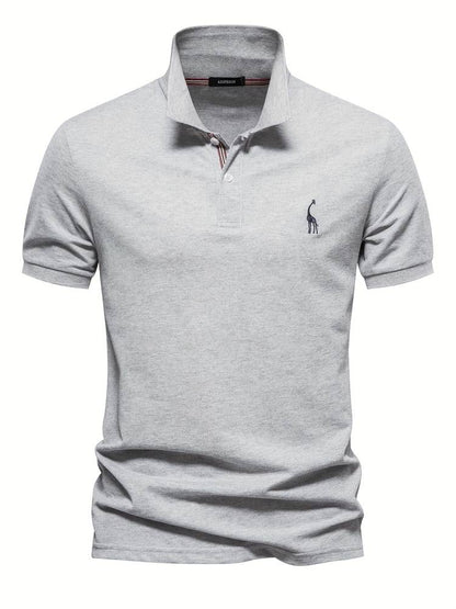 Atmungsaktive Baumwolle | figurbetonter Schnitt | 1 kaufen 1 gratis | Poloshirt-Grau-S-Luzern Mode