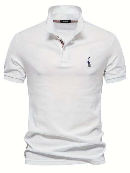 Atmungsaktive Baumwolle | figurbetonter Schnitt | 1 kaufen 1 gratis | Poloshirt-Weiß-S-Luzern Mode
