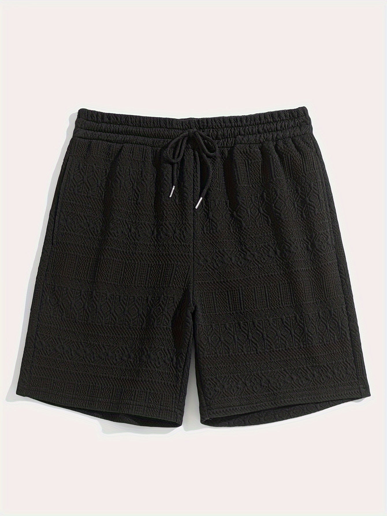 Herren Shorts 1+1 GRATIS | Sommer Basic kurz | bequem | Kordelzug Alltag Strand-Schwarz-S(46)-Luzern Mode