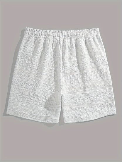 Herren Shorts 1+1 GRATIS | Sommer Basic kurz | bequem | Kordelzug Alltag Strand-Weiß-S(46)-Luzern Mode