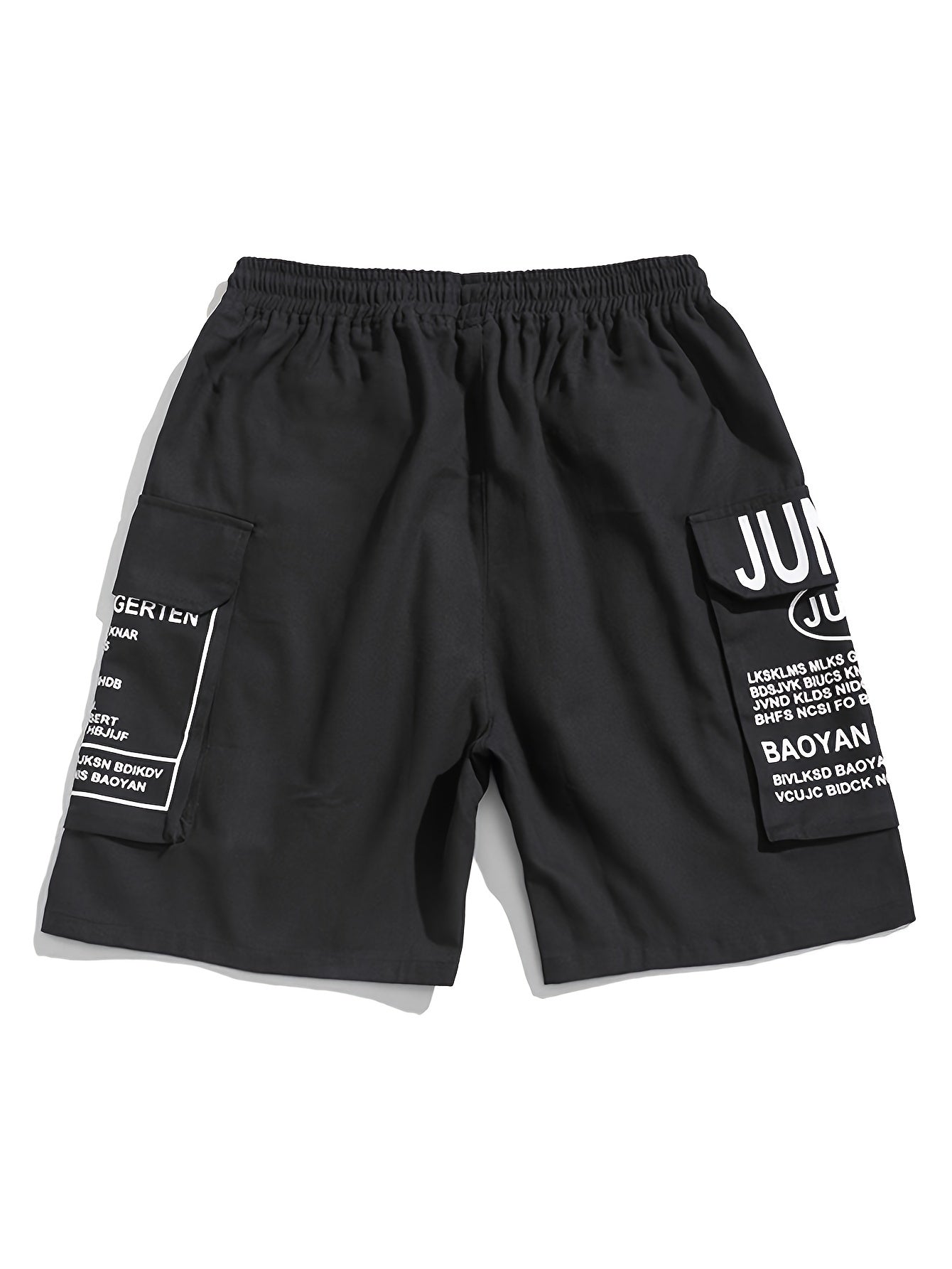 Herren Shorts Baumwolle | Lockerer Schnitt | Letter-Print | Gummibund mit Kordelzug | Taschen-Luzern Mode