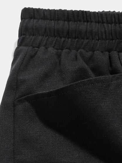 Herren Shorts Baumwolle | Lockerer Schnitt | Letter-Print | Gummibund mit Kordelzug | Taschen-Luzern Mode