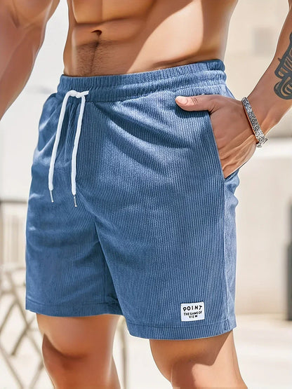 Herren Shorts Sommer | Streifen Look | Luftig bequem | Casual Stil | Freizeit-Dunkelcyan-S-Luzern Mode