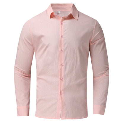 Herren Sommerhemd | Langarm | Knopfleise | Einfarbig | Oversized Fit-Luzern Mode