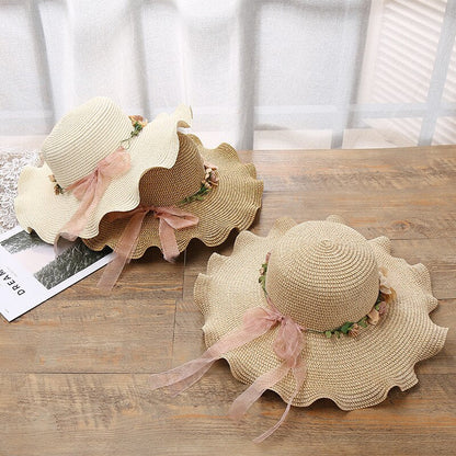 Sommerhut Damen Blumenmuster | Leicht bequem | Strandhut | Stylisches Accessoire-Luzern Mode