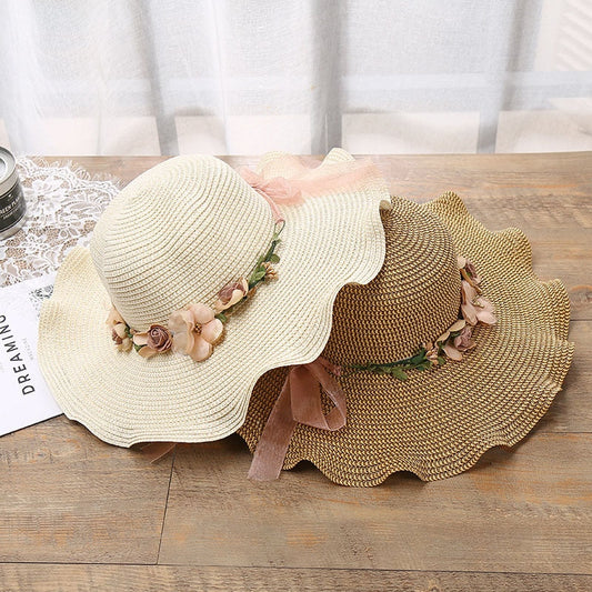 Sommerhut Damen Blumenmuster | Leicht bequem | Strandhut | Stylisches Accessoire-Luzern Mode