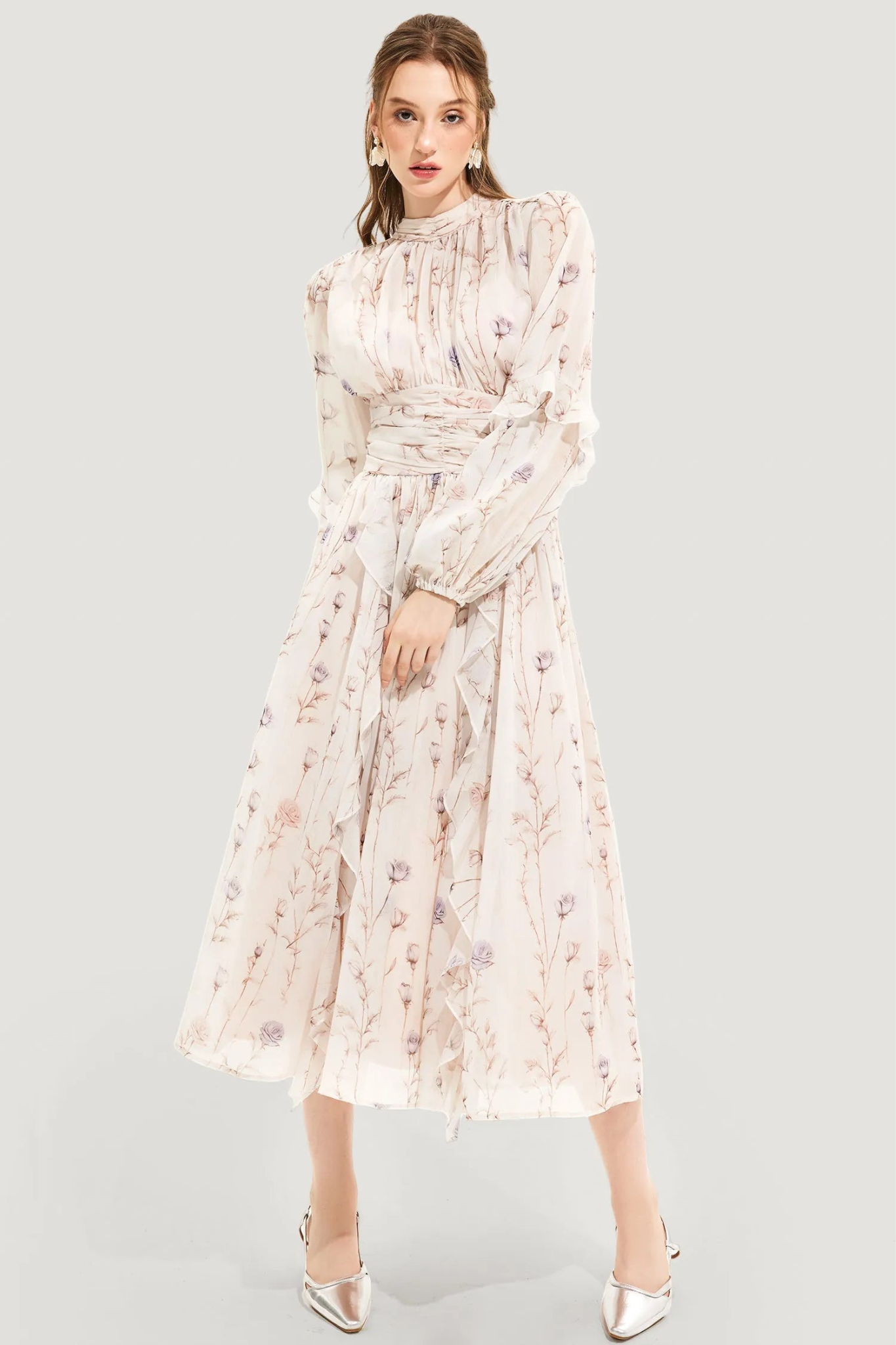 Sommerkleid Damen | Blumenmuster | Faltenrock | Luftig | Figurbetont | Allday-Luzern Mode