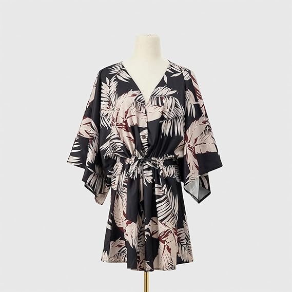 Sommerkleid Damen | V-Ausschnitt | Rüschen | Leicht | Urlaub | Boho Stil-Luzern Mode