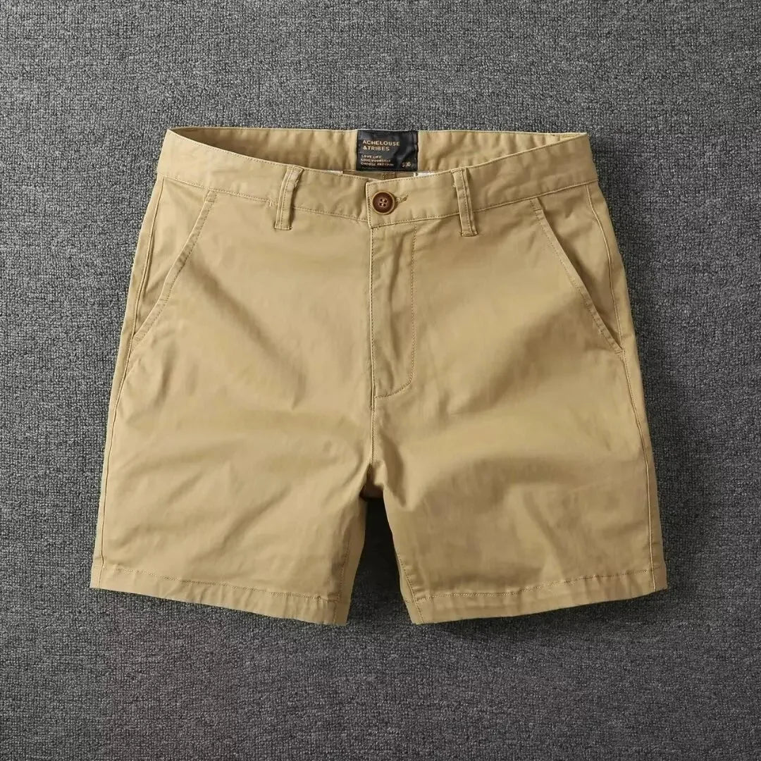 Atmungsaktiver Baumwollmix | schmaler Schnitt | leicht | bequem | vielseitig einsetzbar-Khaki-28-Luzern Mode