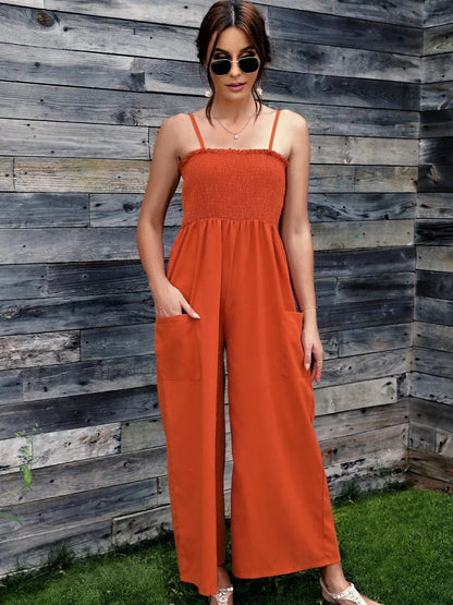 Damen Jumpsuit Sommer | Spaghettiträger | Vintage Look | Luftig bequem & stylisch-Luzern Mode