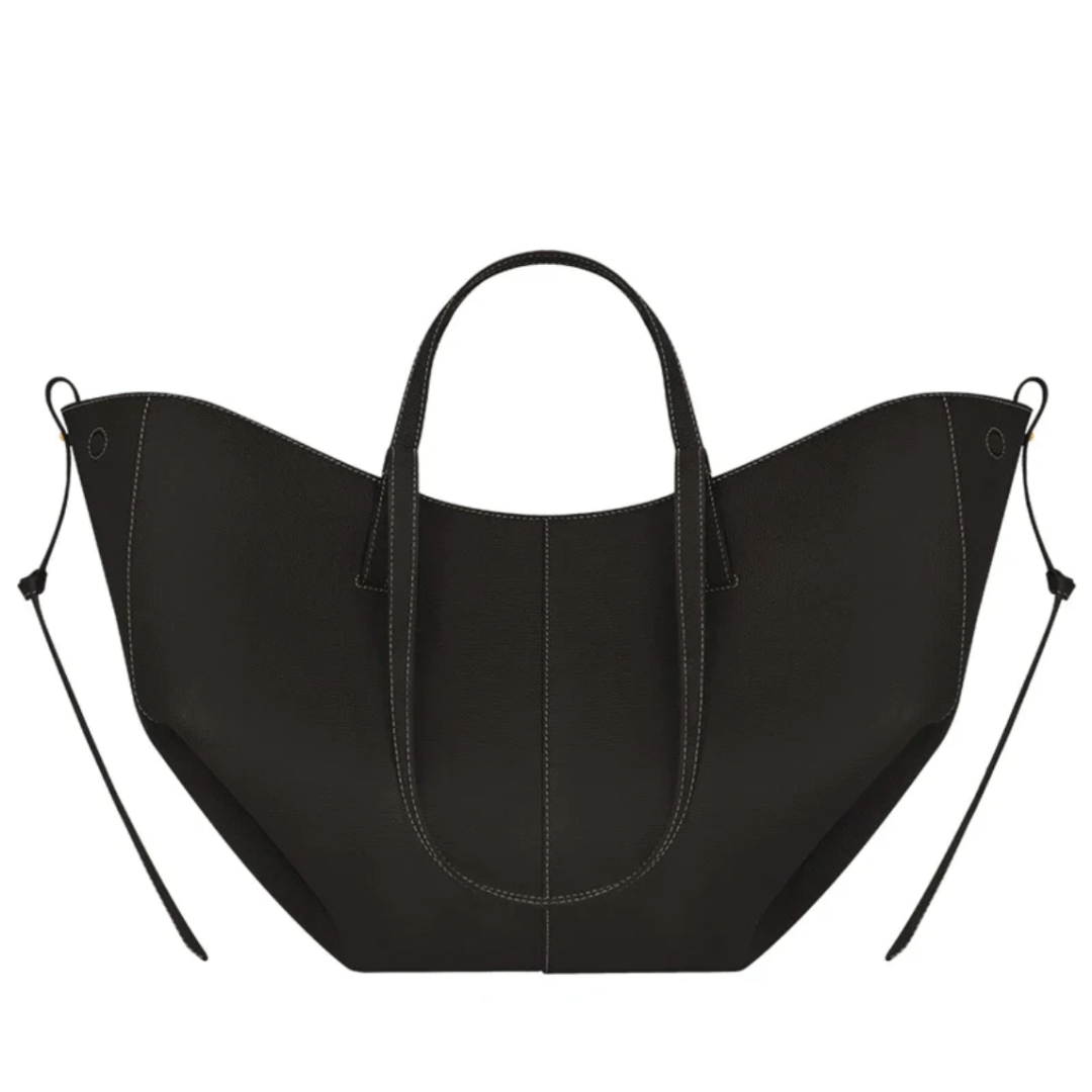 Schwarze Damenhandtasche aus Leder, elegantes Design, modische Accessoires, hochwertige Qualität.