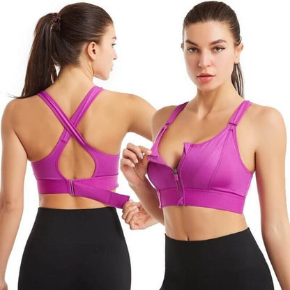 Sport BH mit starkem Halt | Front-Reißverschluss | 1 kaufen 1 gratis Aktion-Rosa-S-Luzern Mode