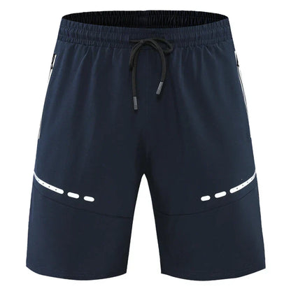 Trainingsshorts Herren | Slim Fit | Reißverschlusstaschen | leicht | dehnbar | kurz-Marineblau-S-Luzern Mode