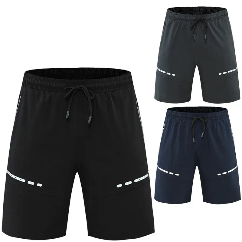 Trainingsshorts Herren | Slim Fit | Reißverschlusstaschen | leicht | dehnbar | kurz-Luzern Mode