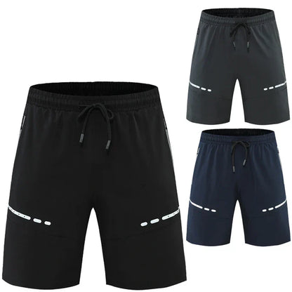 Trainingsshorts Herren | Slim Fit | Reißverschlusstaschen | leicht | dehnbar | kurz-Luzern Mode