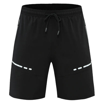 Trainingsshorts Herren | Slim Fit | Reißverschlusstaschen | leicht | dehnbar | kurz-Schwarz-S-Luzern Mode