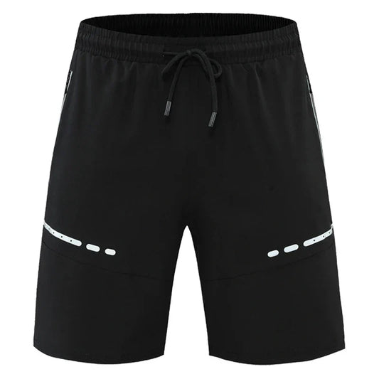 Trainingsshorts Herren | Slim Fit | Reißverschlusstaschen | leicht | dehnbar | kurz-Schwarz-S-Luzern Mode