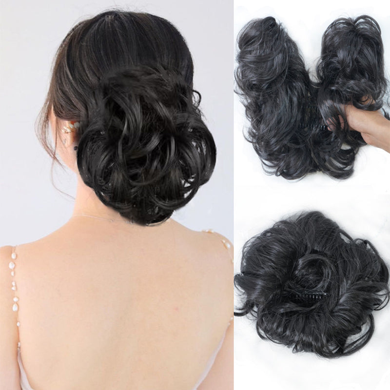 Messy Clip-in Bun mit Seitenclip – Elina