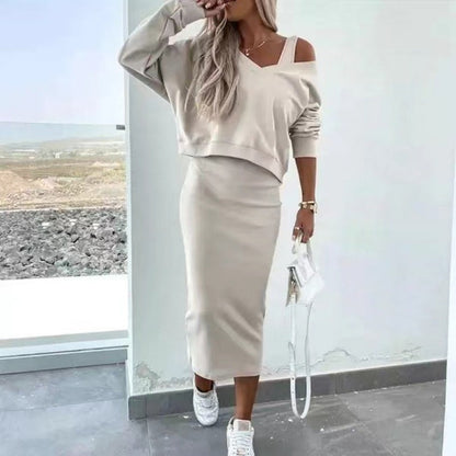 Kleid & Pullover Set ohne Ärmel – Elisa
