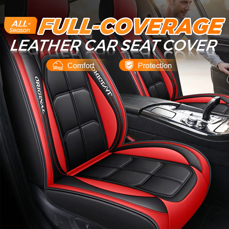 Front Car Seat Covers, 2-Piece PU Leather Set with Universal Fit 2
