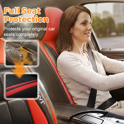 Front Car Seat Covers, 2-Piece PU Leather Set with Universal Fit 3