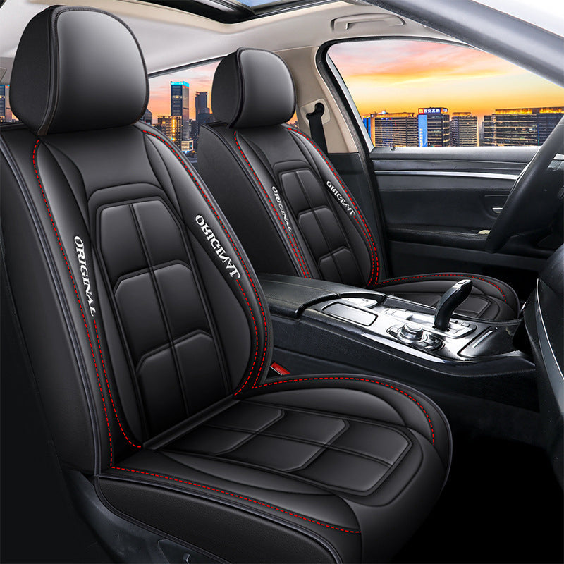 Front Car Seat Covers, 2-Piece PU Leather Set with Universal Fit 1