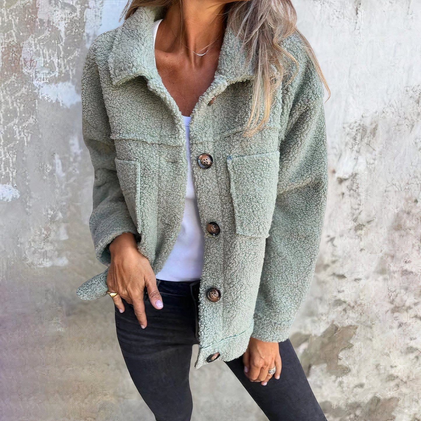Damenjacke aus weichem Teddy-Material – Marisol