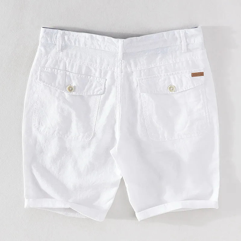 Herren Shorts Sommer | Baumwolle Leinen Mix | luftig bequem | Strand Freizeit Urlaub-Luzern Mode