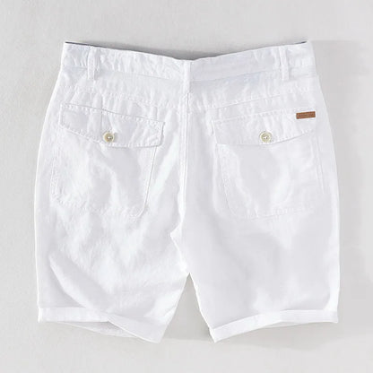 Herren Shorts Sommer | Baumwolle Leinen Mix | luftig bequem | Strand Freizeit Urlaub-Luzern Mode