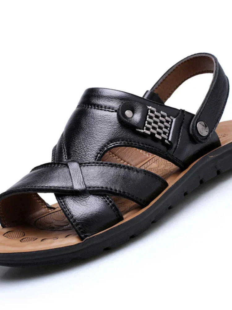 Ledersandalen Herren | Atmungsaktiv & bequem | Sommer Schuhwerk | römisch-Luzern Mode