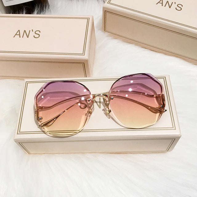 Boho Sonnenbrille Damen | Trendy Sommeraccessoire | Stylischer UV-Schutz-Lila-Gelb-Luzern Mode