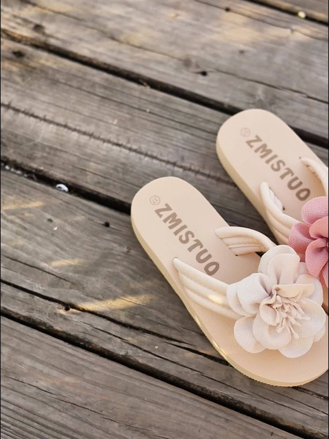 Sommer Slipper Damen | Leicht & bequem | Blumendetail | Strand & Alltagstauglich-Luzern Mode