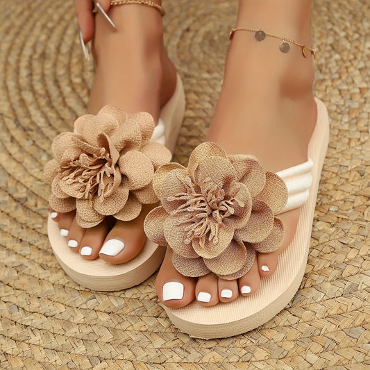 Sommer Slipper Damen | Leicht & bequem | Blumendetail | Strand & Alltagstauglich-Luzern Mode
