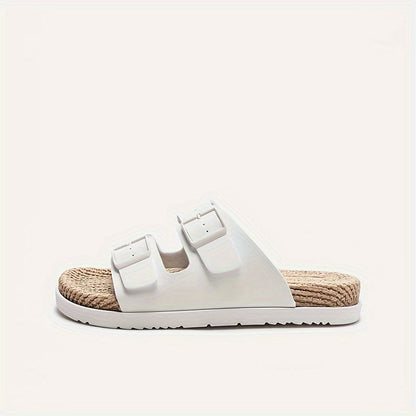 Sommer Slipper Herren | Verstellbare Riemen | Rutschfest | Leicht und atmungsaktiv-Weiß-40-Luzern Mode