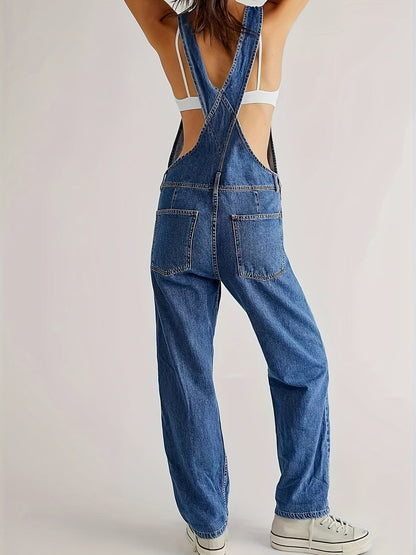 Trendiger Damen Jumpsuit | Denim Look für Alltag | Luftig und vielseitig kombinierbar-Luzern Mode