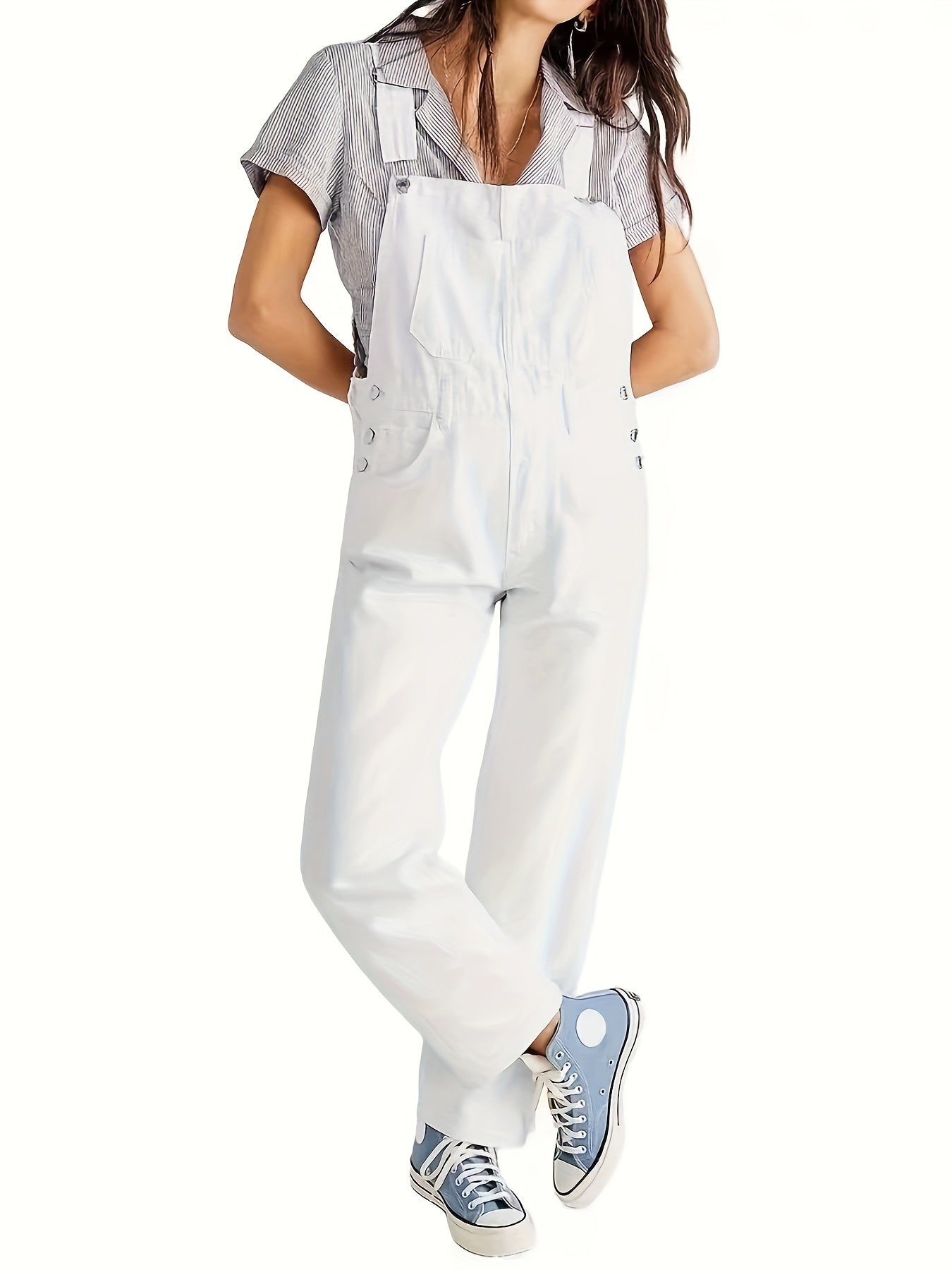Trendiger Damen Jumpsuit | Denim Look für Alltag | Luftig und vielseitig kombinierbar-Luzern Mode