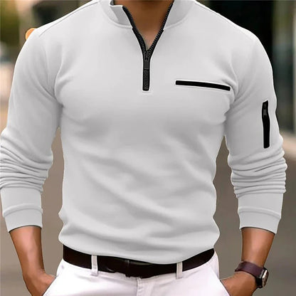 Stilvolle Herrenpullover mit Viertelreißverschluss – Lorenzo