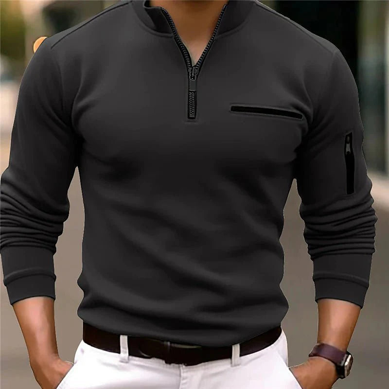 Stilvolle Herrenpullover mit Viertelreißverschluss – Lorenzo