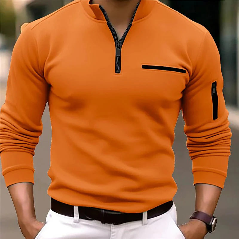 Stilvolle Herrenpullover mit Viertelreißverschluss – Lorenzo