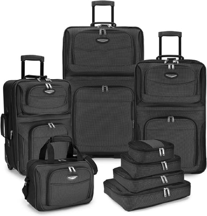 8-teiliges Softshell-Kofferset mit Packwürfeln und TSA-Schloss – TravelMax