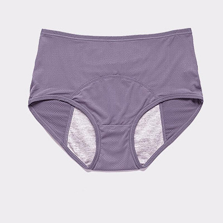 Slip in Violettgrau von vorn mit Netzstoff, Einsatzbereich im Schritt und grauem Futter an den Seiten. 13