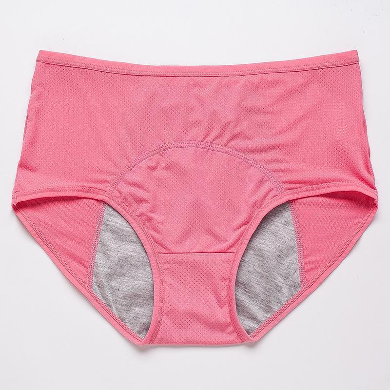 Rosa Slip von vorn mit Lochmuster, aufgenähtem Einsatz im Schritt und grauem Innenfutter. 17