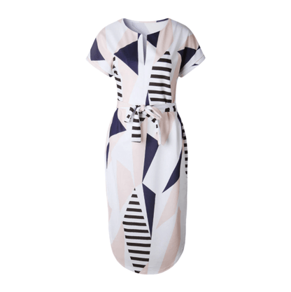 Sommer Midikleid Damen | Asymmetrisch | Taillengürtel | Blumen | Luftig-Luzern Mode
