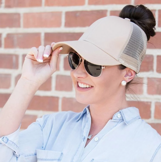 Damen Cap mit Zopföffnung | Sommer Baseballcap | Verstellbar | Atmungsaktiv-Luzern Mode