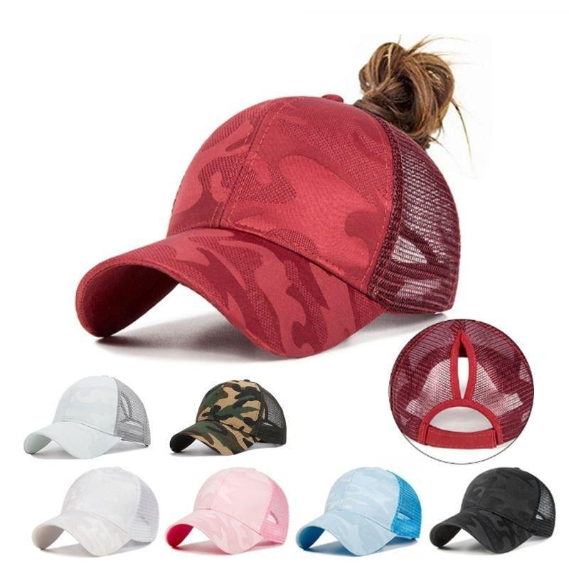 Damen Cap mit Zopföffnung | Sommer Baseballcap | Verstellbar | Atmungsaktiv-Luzern Mode