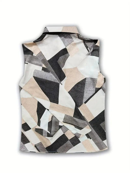 Atmungsaktiver Stoff | abstrakter Allover-Print | lockere Passform | Knopfleiste-Luzern Mode