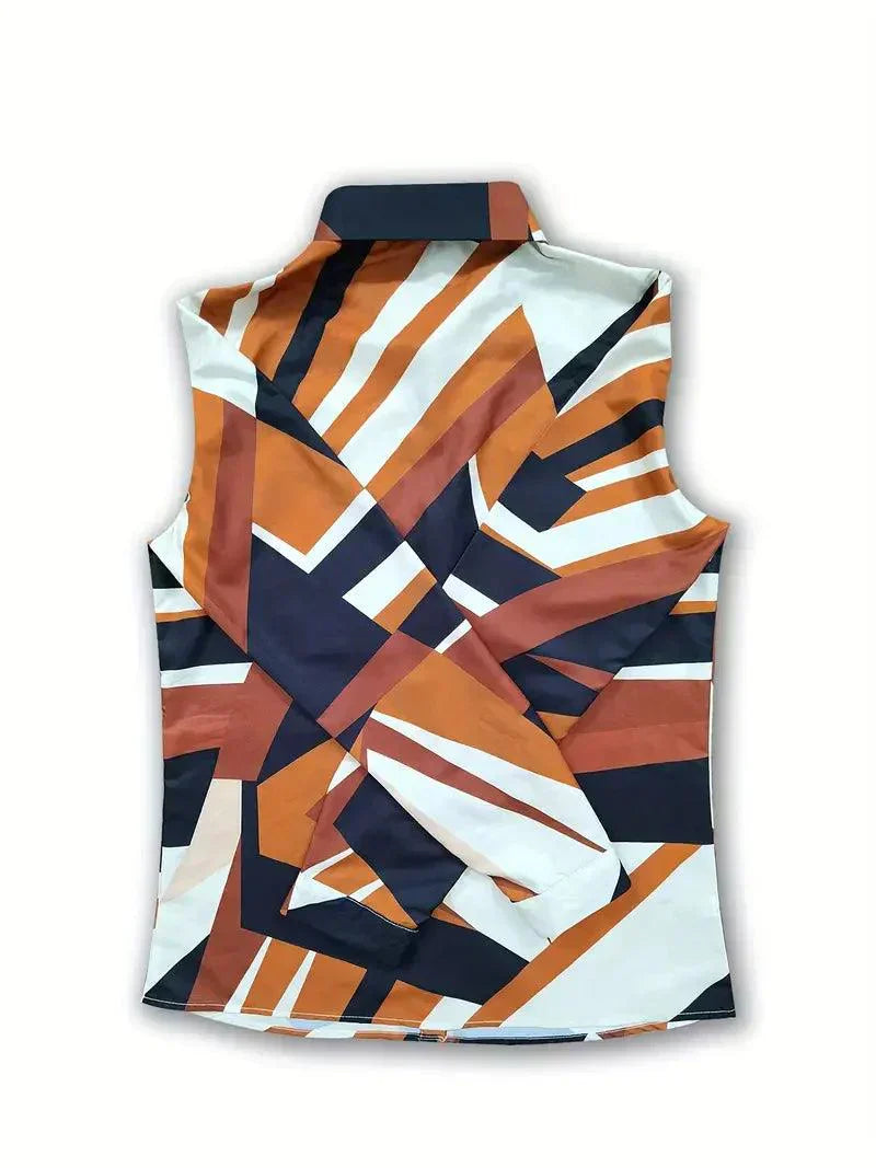 Atmungsaktiver Stoff | abstrakter Allover-Print | lockere Passform | Knopfleiste-Luzern Mode