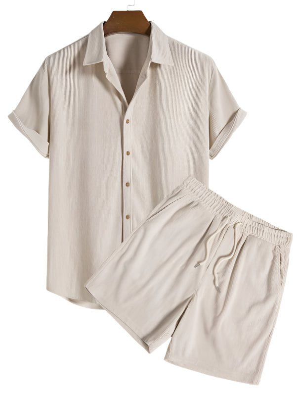 Herren Sommer Set gestreift | Strandlook | Leicht bequem | Für Urlaub und Alltag-Luzern Mode